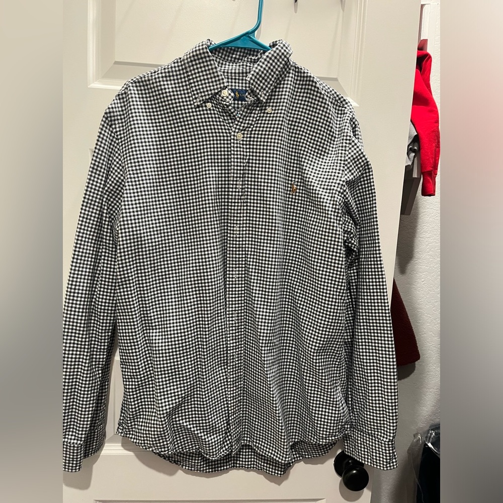 Black/White Plaid Polo